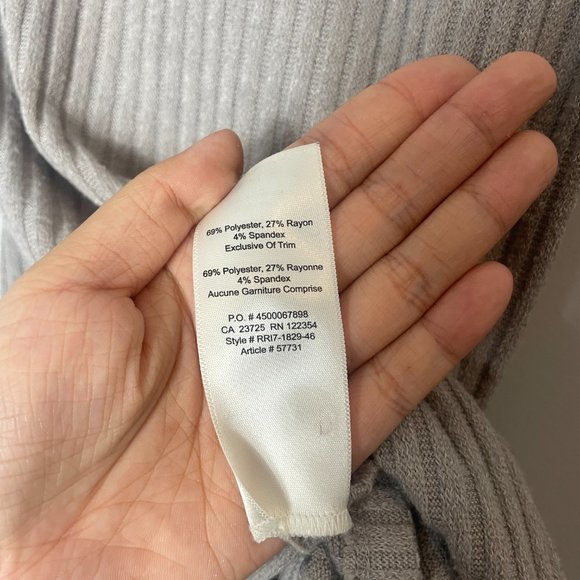 Aritzia Wilfred Free Brown Buswell Ribbed Mock Neck Long Sleeve Size S - Picture 6 of 7